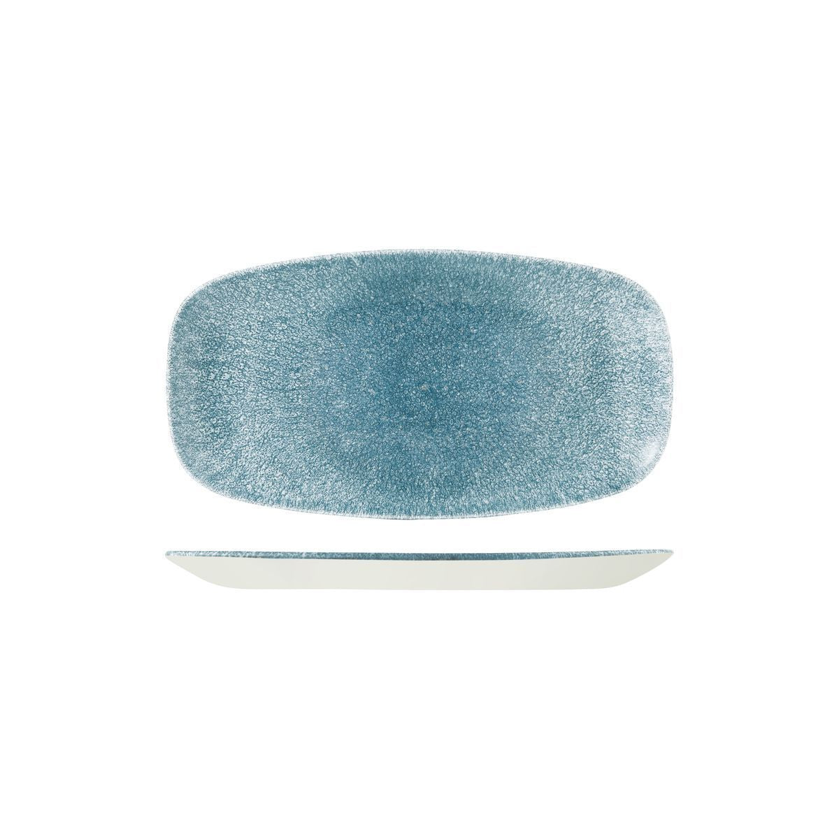 9976575-TB Studio Prints Raku Topaz Blue Oblong Chef's Plate 355x189mm Leisure Coast Hospitality & Packaging