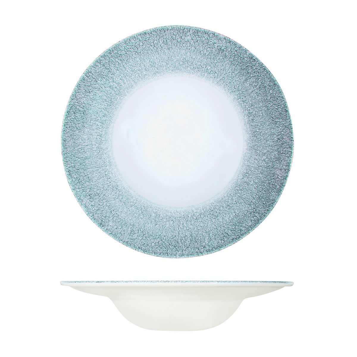 9976638-TB Studio Prints Raku Topaz Blue Round Bowl Wide Rim 280mm / 468ml Leisure Coast Hospitality & Packaging