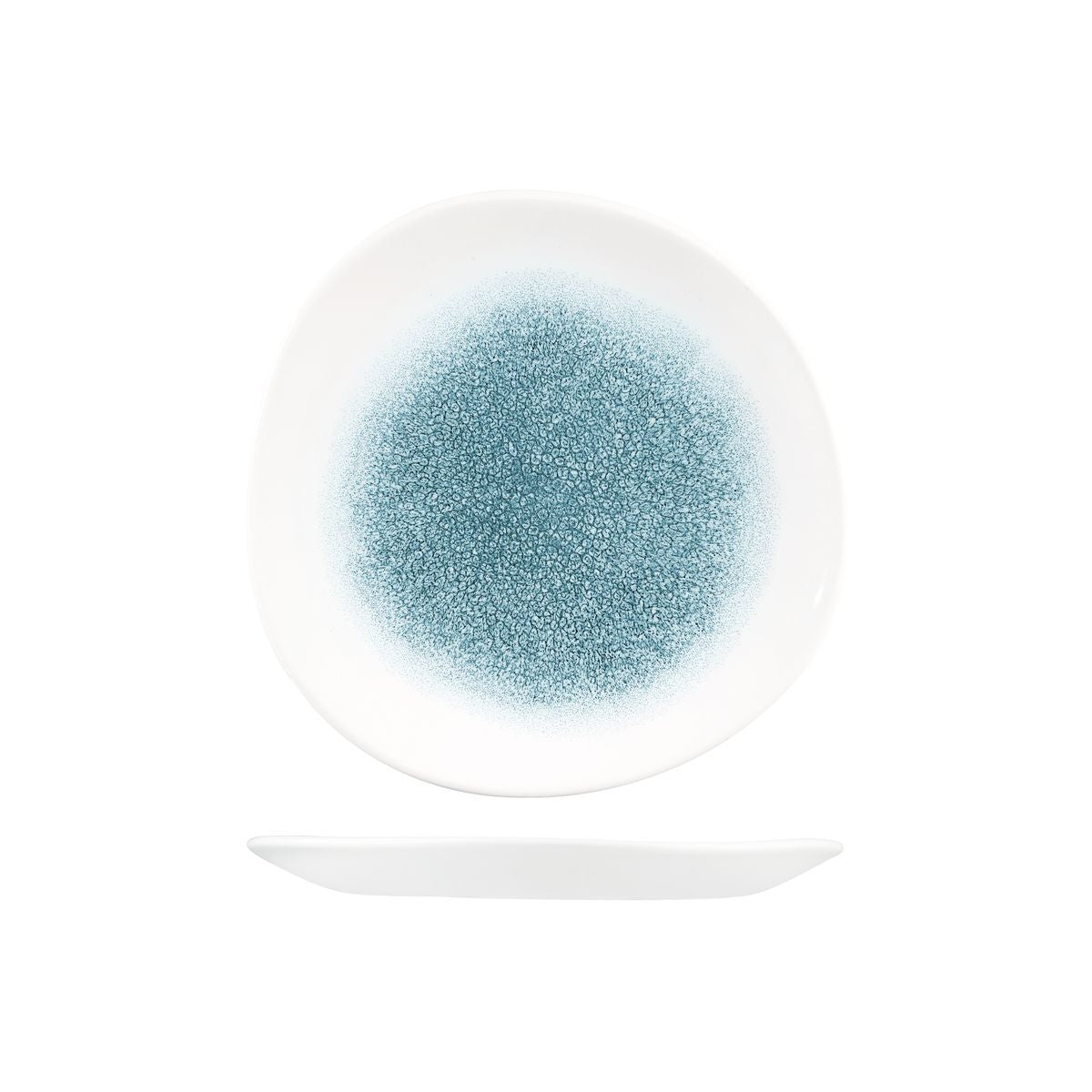 9979121-TB Studio Prints Raku Topaz Blue Round Organic Plate 210mm Leisure Coast Hospitality & Packaging