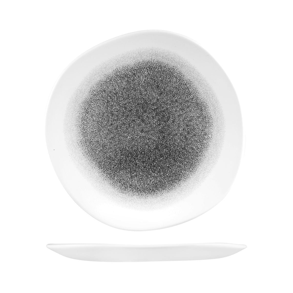 9979126-QB Studio Prints Raku Quartz Black Round Organic Plate 264mm Leisure Coast Hospitality & Packaging