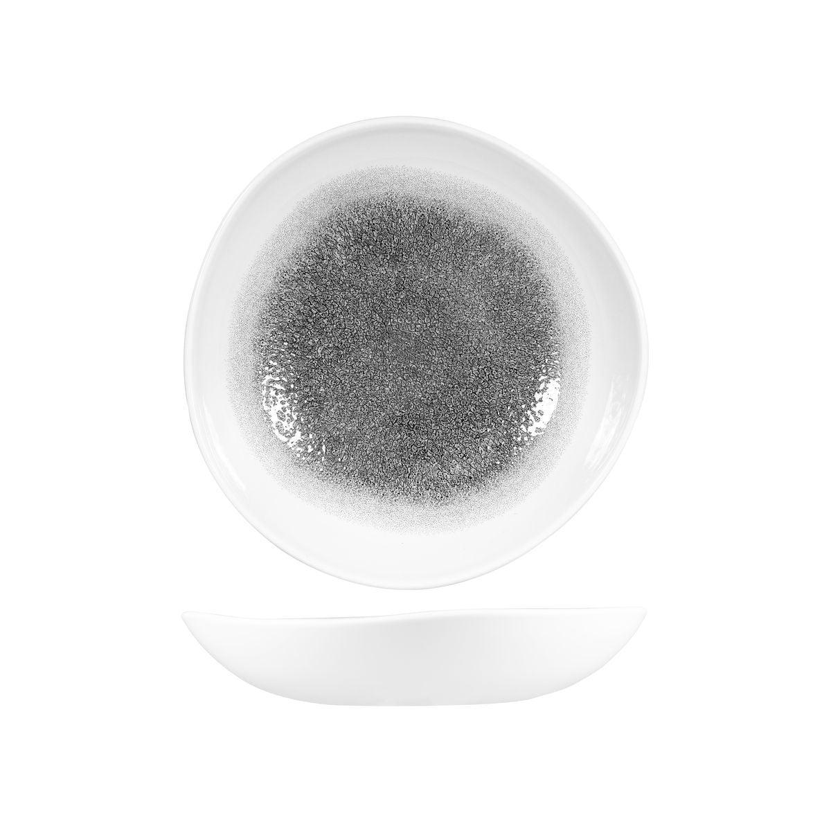 9979325-QB Studio Prints Raku Quartz Black Round Organic Plate 253mm Leisure Coast Hospitality & Packaging