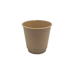 Aqueous Coated Bamboo Double Wall Cup 8oz 90mm & Lids (sold separately)