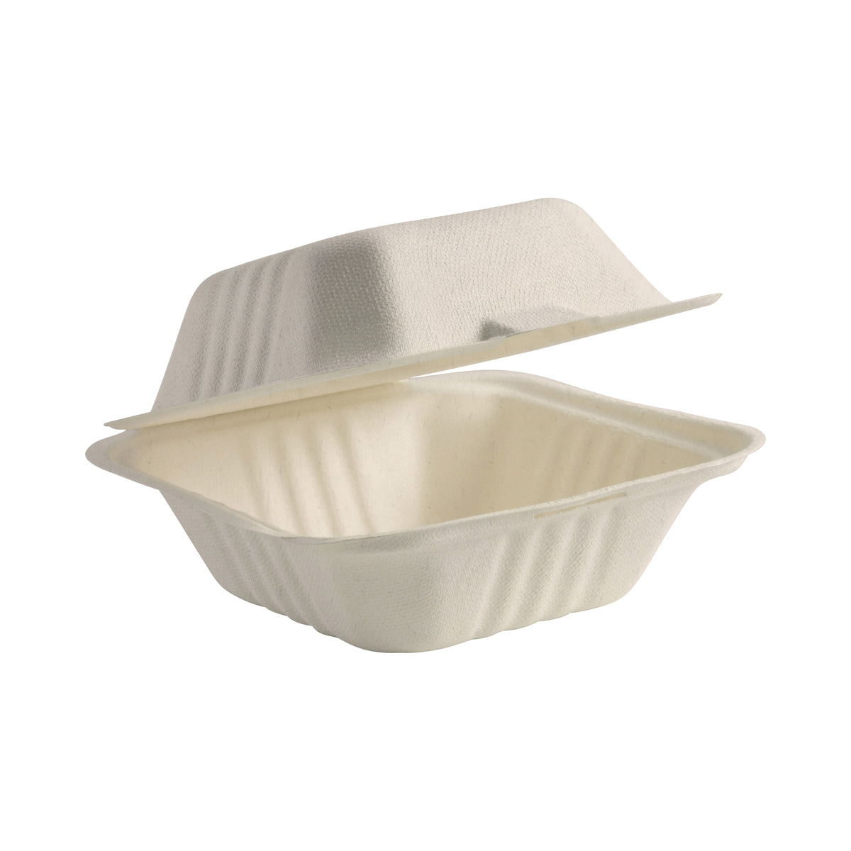 B-HL-66-N BioCane Clamshells BioCane Burger Clamshell Natural 152x152x81mm Leisure Coast Hospitality & Packaging Supplies