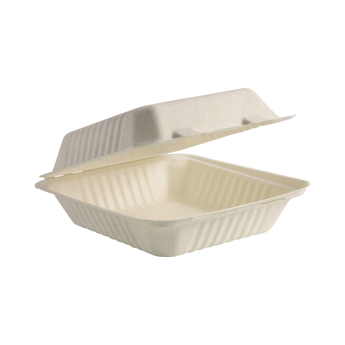 B-DHL-83 BioCane Clamshells BioCane Small Dinner Clamshell 3 Compartment 198x203x81mm Leisure Coast Hospitality & Packaging Supplies