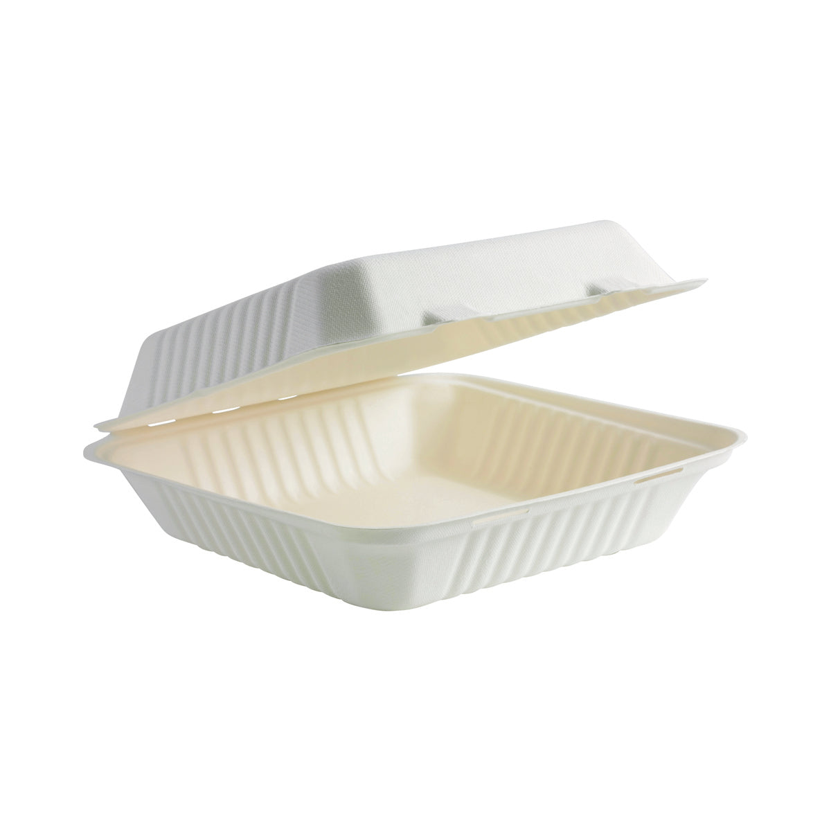 B-HL-91 BioCane Clamshells BioCane Large Dinner Clamshell 229x229x81mm Leisure Coast Hospitality & Packaging Supplies