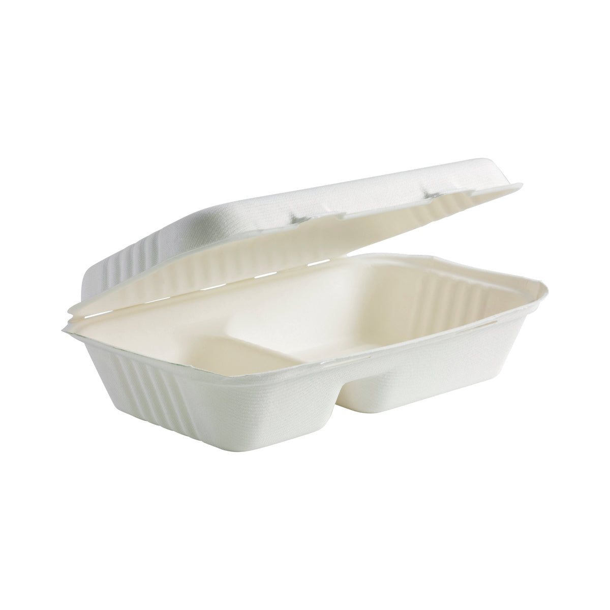 B-HL-1156-2 BioCane Clamshells BioCane Dinner Clamshell 2 Compartment 277x163x60mm Leisure Coast Hospitality & Packaging Supplies