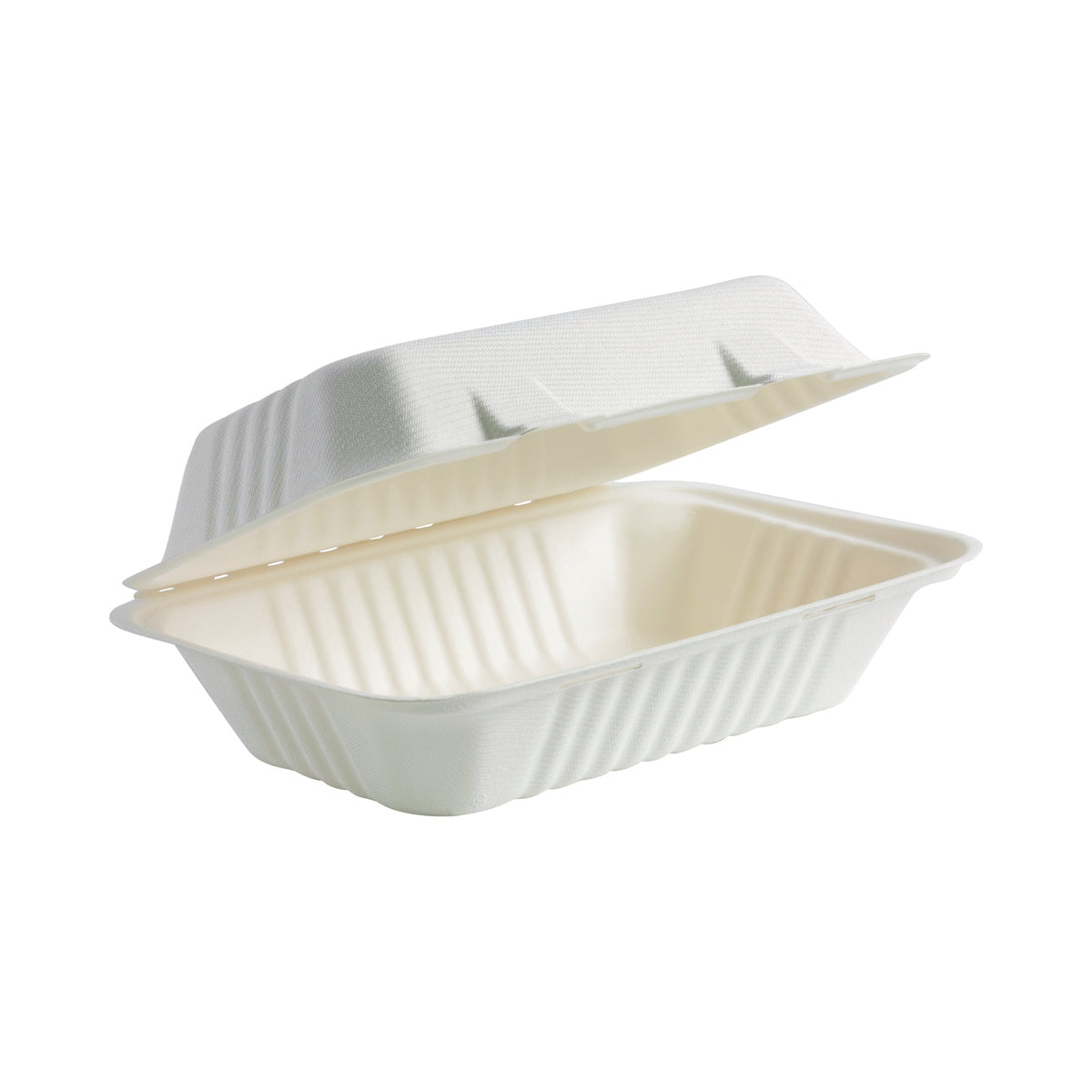 B-HL-96-N BioCane Clamshells BioCane Snack Clamshell Natural 229x152x81mm Leisure Coast Hospitality & Packaging Supplies