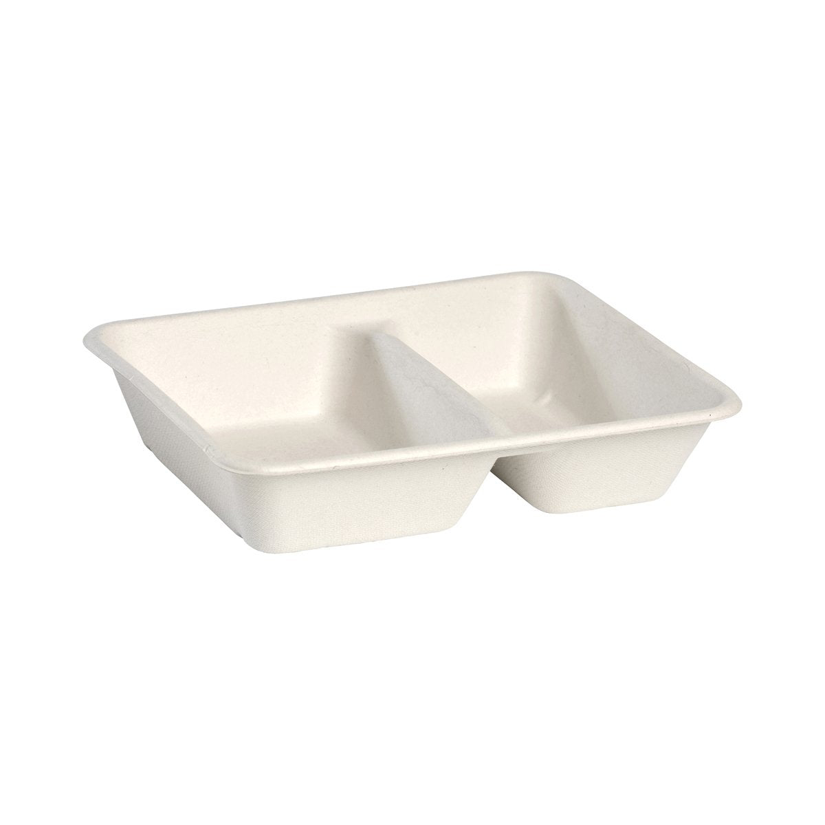 B-LB-2C-W BioCane Compartment Containers & Lids White BioCane 2 Compartment Container 240x180x50mm Leisure Coast Hospitality & Packaging Supplies