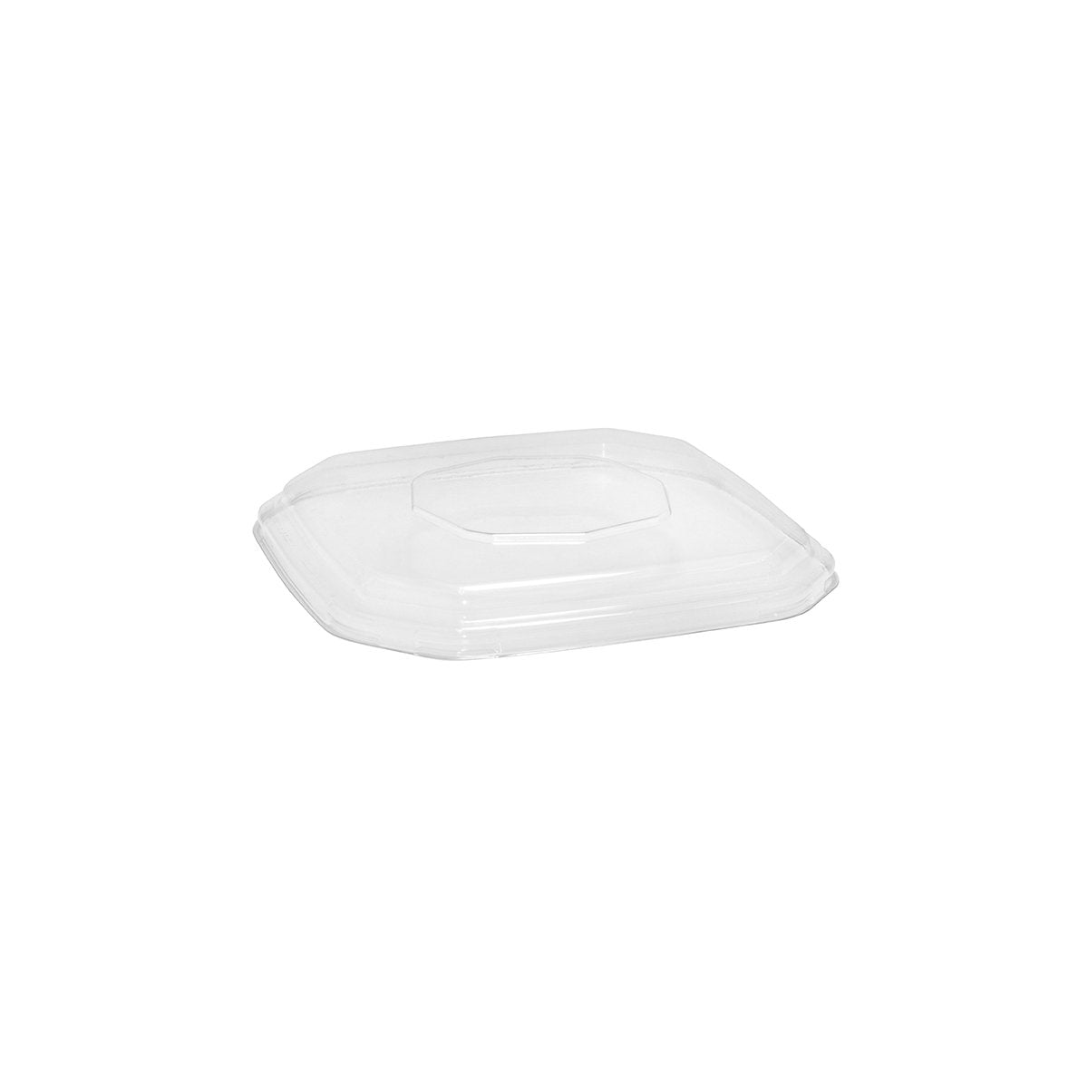 B-SLBL-OCTA-RPET(D) BioCane Octa Square Takeaway Containers & Lid PET Dome Lid Clear 183x183x21mm Leisure Coast Hospitality & Packaging Supplies
