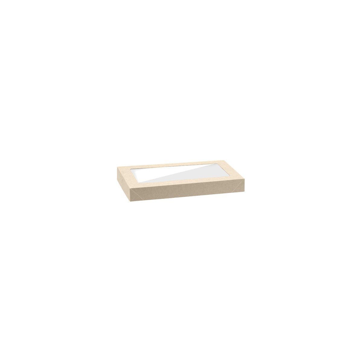 BB-CBWL-XS Budget BioBoard Catering Tray Extra Small Lid with PLA Window 258x155x30mm Leisure Coast Hospitality & Packaging Supplies