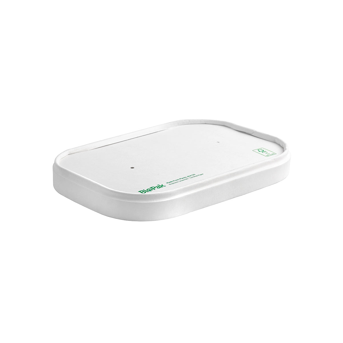 BB-LBL-PAPER-W BioBoard Takeaway Container White Lid