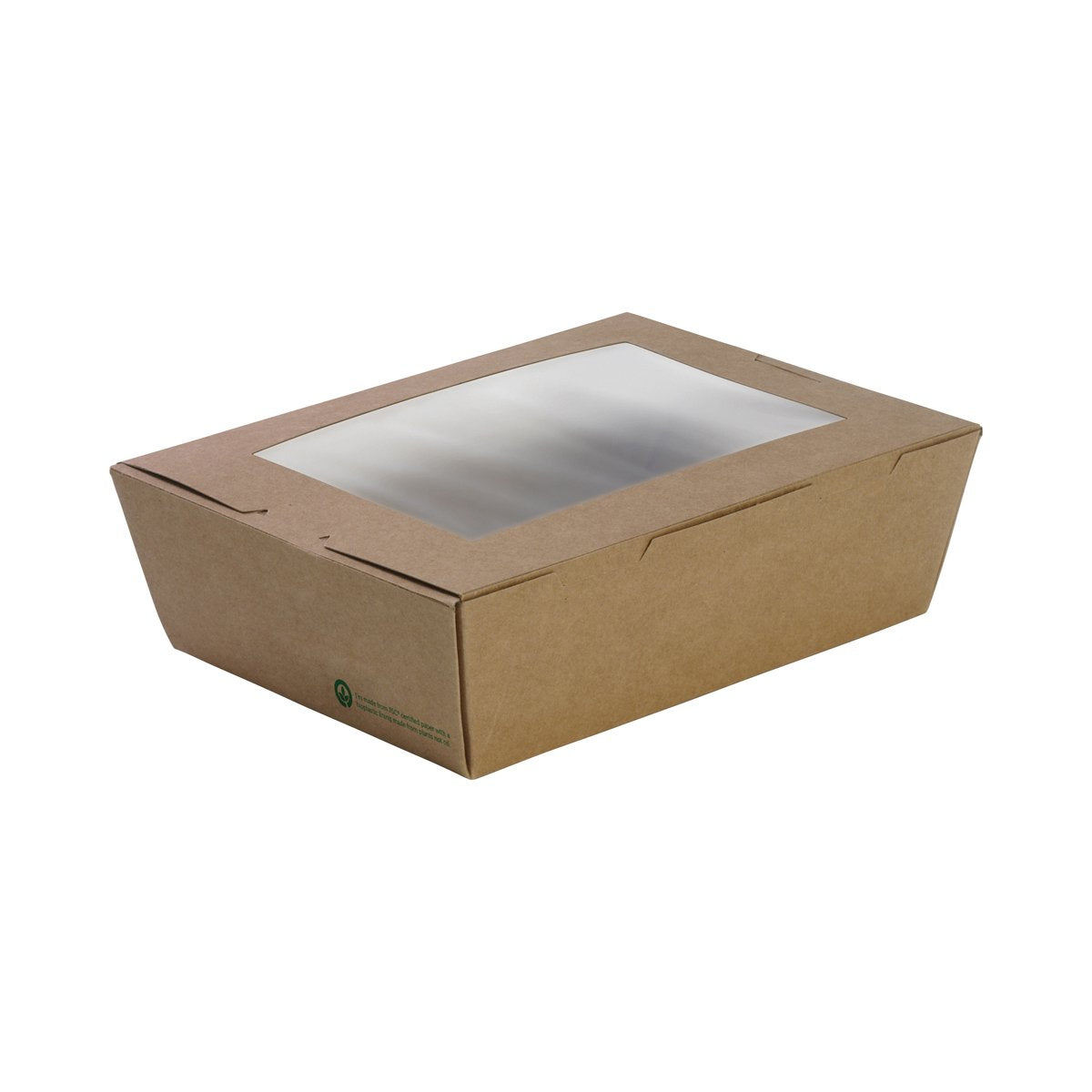 BB-WLBL-3 BioBoard Lunch Boxes With Window Large 197x140x64mm Leisure Coast Hospitality & Packaging Supplies