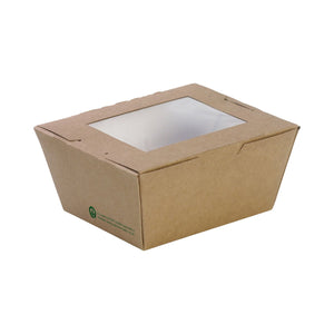 BB-WLBS-1 BioBoard Lunch Boxes With Window Small 110x90x64mm Leisure Coast Hospitality & Packaging Supplies