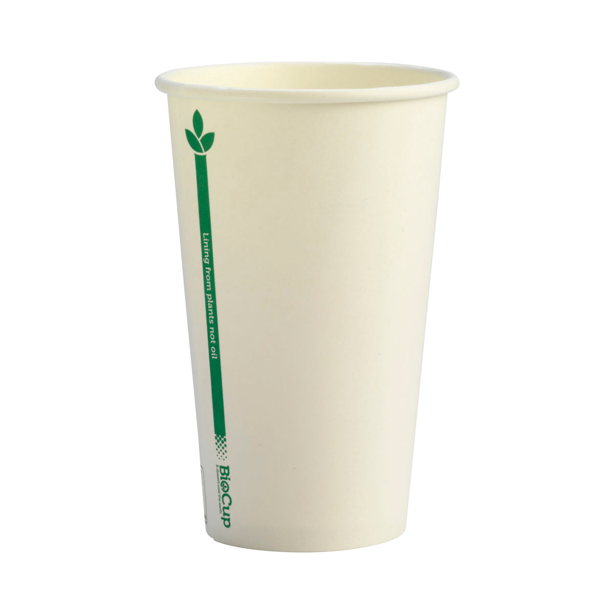 BC-12(80)-GL BioCup Single Wall White Green Line White With Green Line 12oz /80mm Leisure Coast Hospitality & Packaging Supplies
