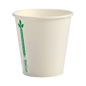 BC-6-GL BioCup Single Wall White Green Line White With Green Line 6oz Leisure Coast Hospitality & Packaging Supplies
