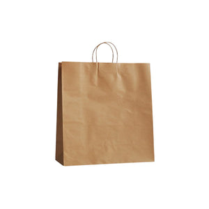 Recycled Kraft Paper Carry Bag Twisted Paper Handles 480x400x125mm