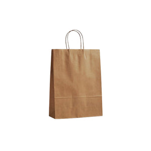 Recycled Kraft Paper Carry Bag Twisted Paper Handles 350x260x100mm