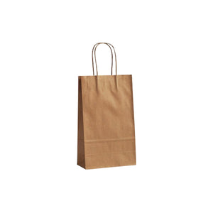 Recycled Kraft Paper Carry Bag Twisted Paper Handles 265x160x80mm