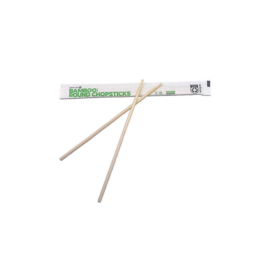 BCHOPR20 Bamboo Chopstick Individually Wrapped 200mm Leisure Coast Hospitality Environmentally Friendly Disposable Takeaway Food Packaging