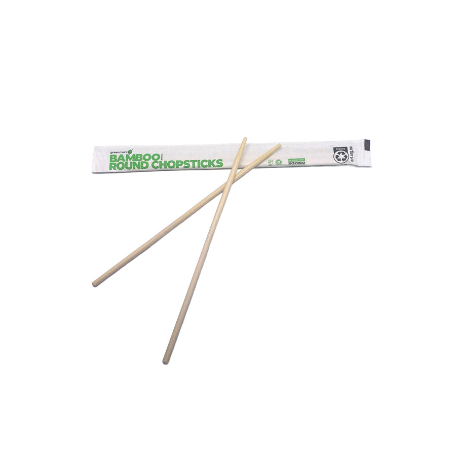 BCHOPR22 Bamboo Chopstick Individually Wrapped 220mm Leisure Coast Hospitality Environmentally Friendly Disposable Takeaway Food Packaging