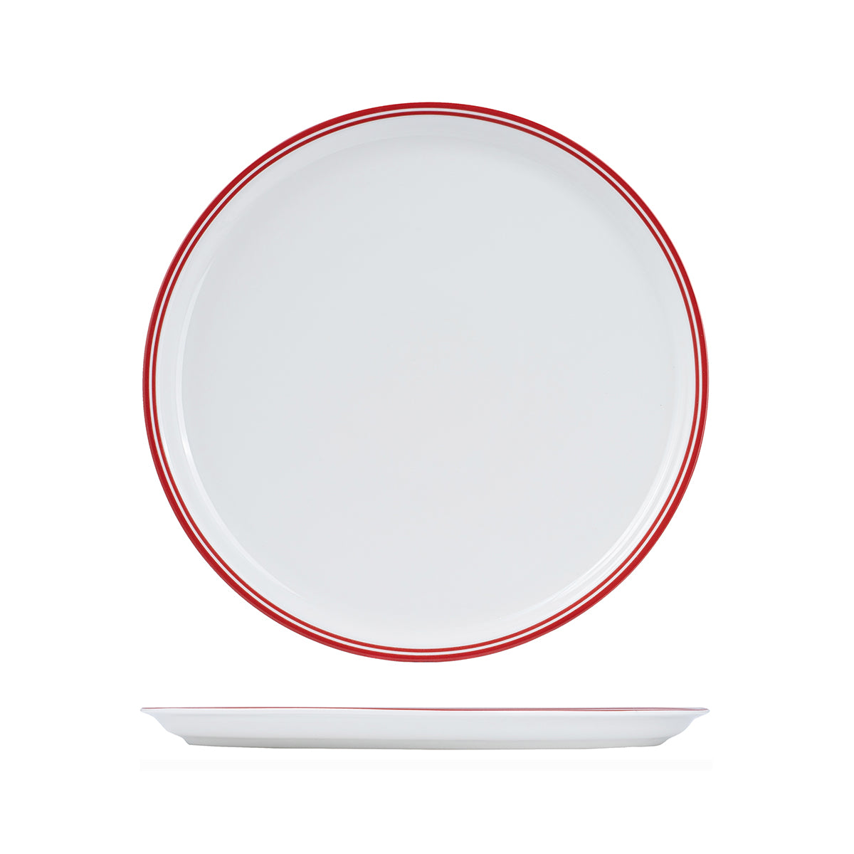 BPP33-R RAK Porcelain Nano Cru Red Pizza Plate 330mm Leisure Coast Hospitality & Packaging