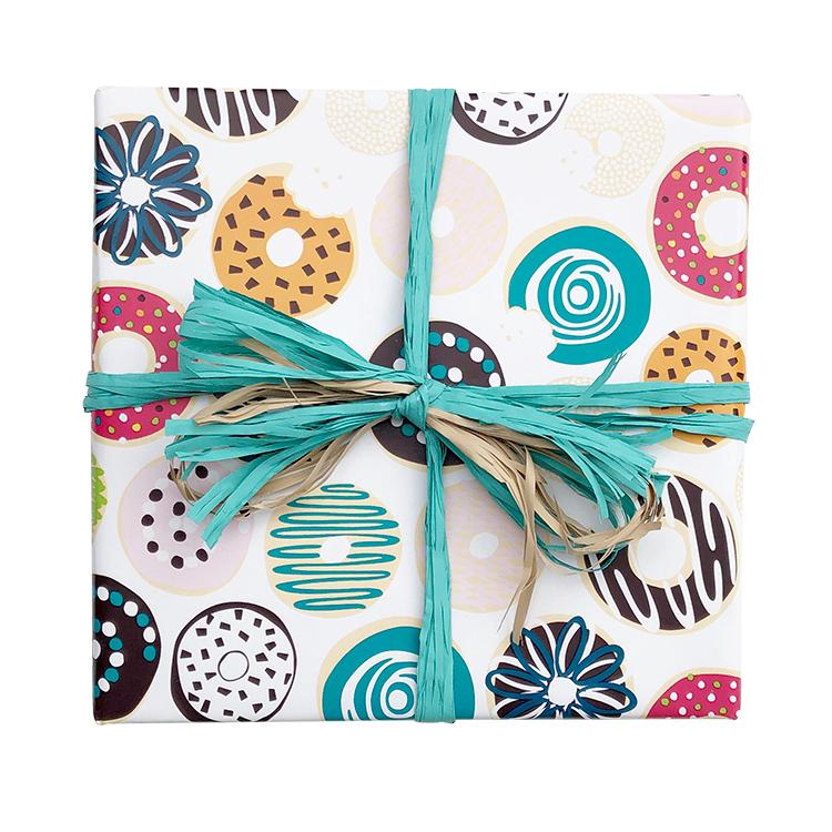 BW D MUL Donuts Gift Wrap Donuts on White Gift Wrap Leisure Coast Hospitality & Packaging Supplies