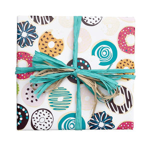 BW D MUL Donuts Gift Wrap Donuts on White Gift Wrap Leisure Coast Hospitality & Packaging Supplies