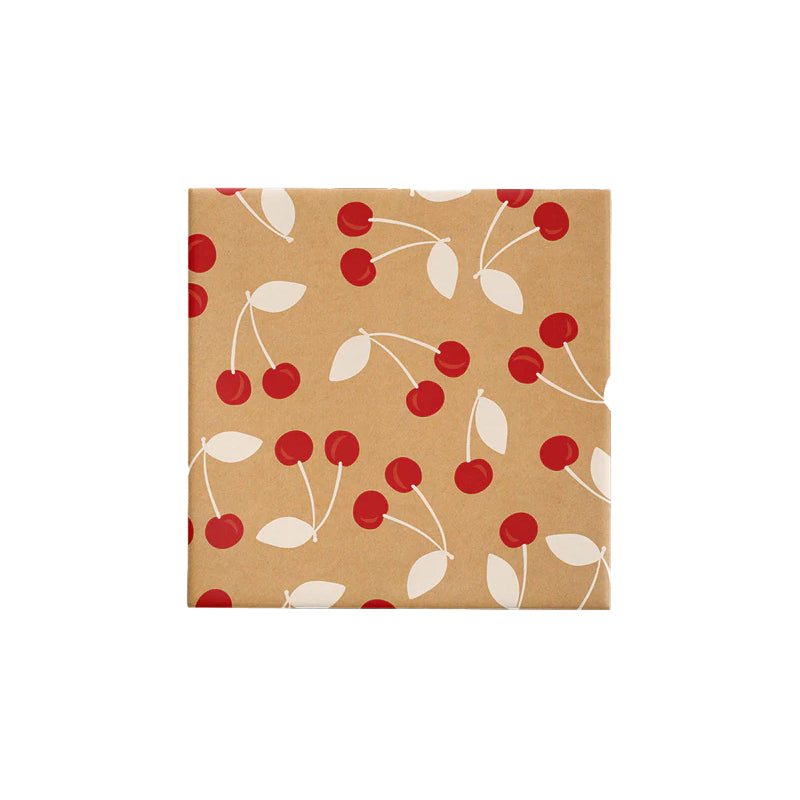 BW23 CHK RW Cherries Red & White on Kraft Wrap Leisure Coast Hospitality & Packaging Supplies
