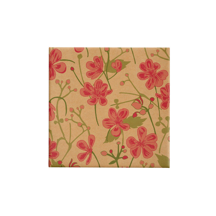 BW23 WBK HPL Wild Blossom Pink on Kraft Wrap Leisure Coast Hospitality & Packaging Supplies