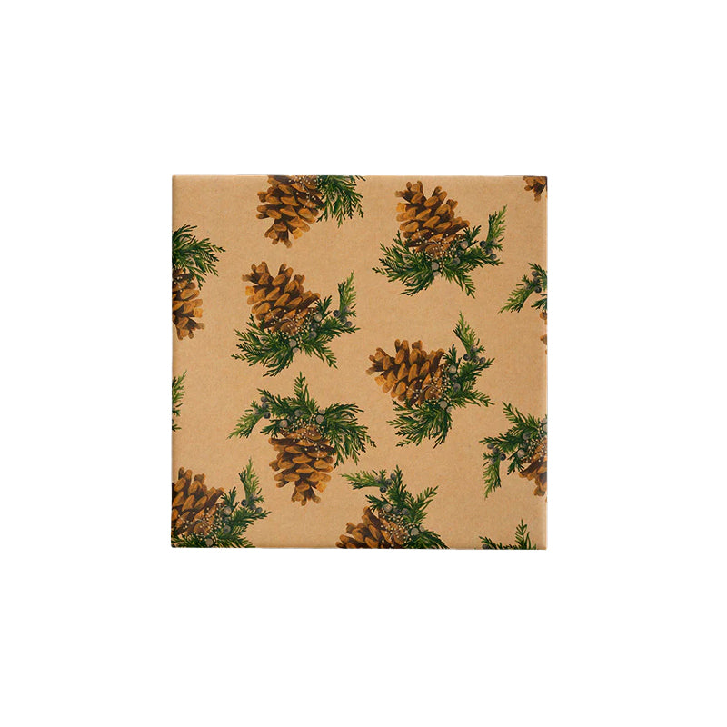 BW23 XFPK Forest Pinecones on Kraft Wrap Leisure Coast Hospitality & Packaging Supplies