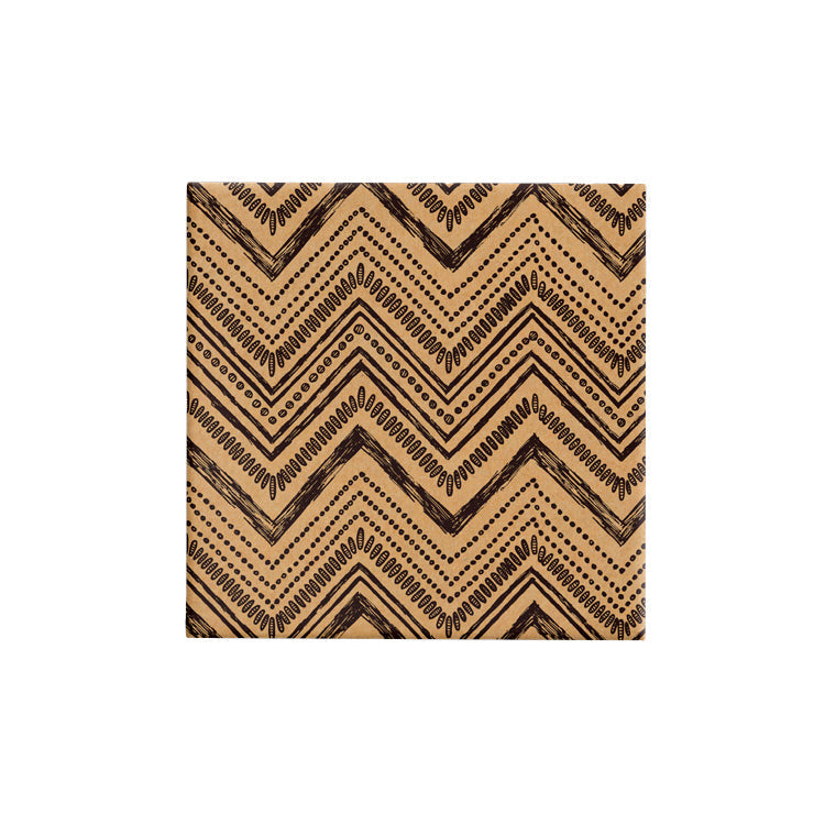 BW24 CSK BLK Chevron Sketch on Black Kraft Wrap Leisure Coast Hospitality & Packaging Supplies