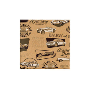 BW24 VCK BW Vintage Cars on Kraft Wrap Leisure Coast Hospitality & Packaging Supplies