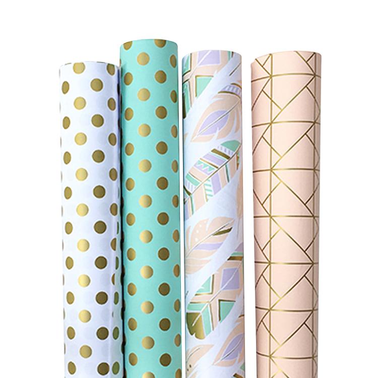 BWC 02 Apricot Mint Gold Gift Wrap Leisure Coast Hospitality & Packaging Supplies