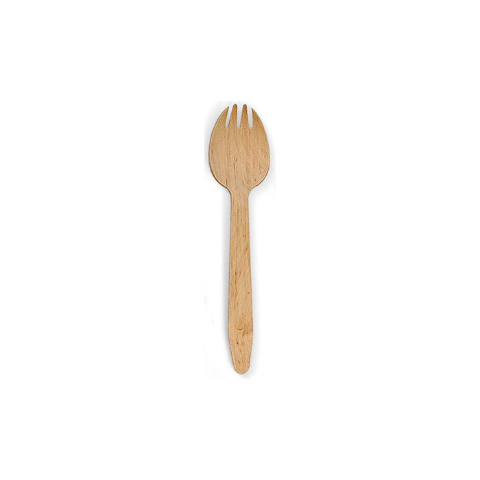 CWSK165 Coated Wooden Cutlery Spork 165mm Leisure Coast Hospitality Supplies