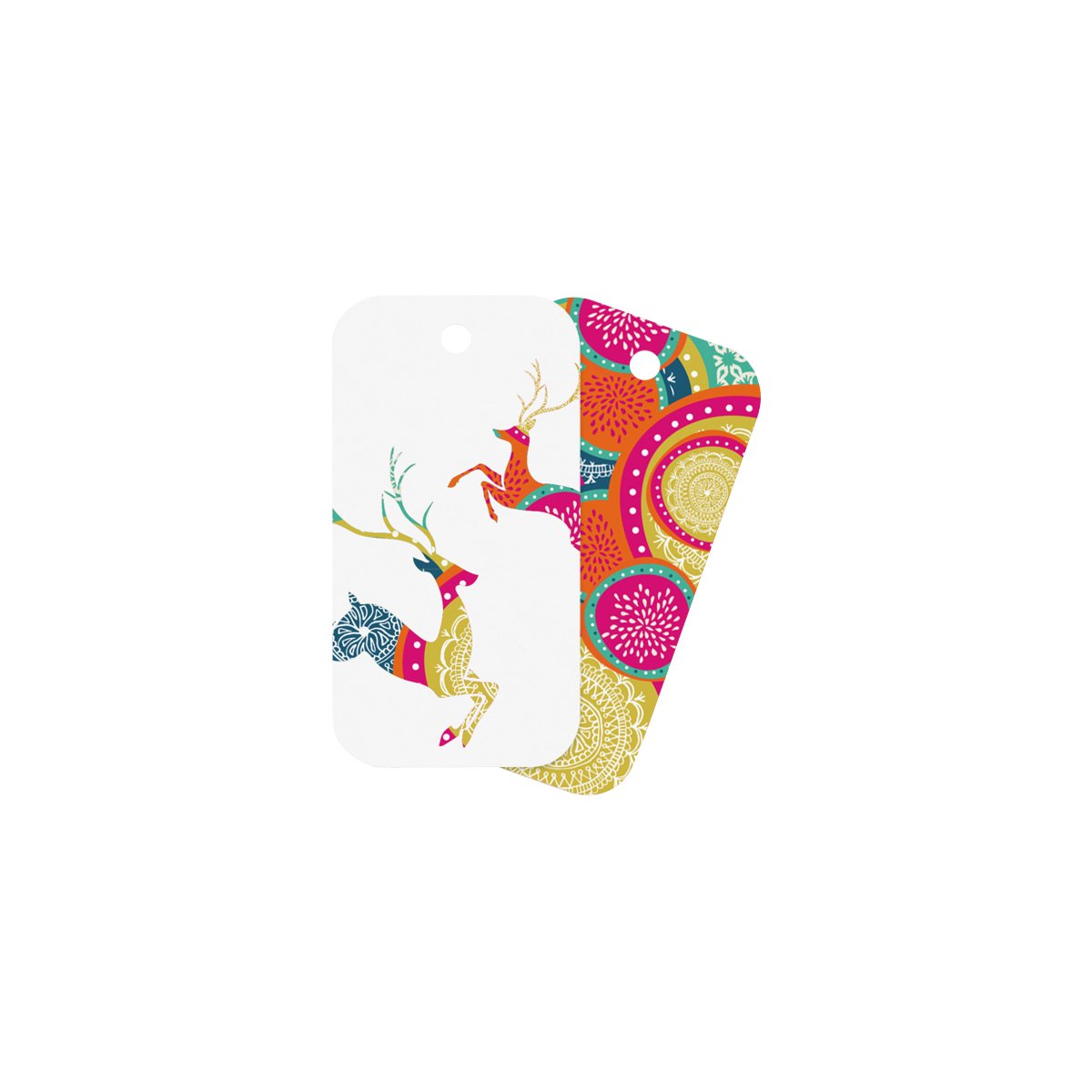 GTX6 BR Christmas Gift Tag Bright Reindeer Set Leisure Coast Hospitality & Packaging Supplies