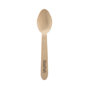 HY-10TS-COATED Biocutlery Coated Wooden Cutlery Teaspoon 100mm Leisure Coast Hospitality & Packaging Supplies