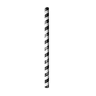 JP-PBS-10x197-BS Biostraw Jumbo Straws Black & White stripe 10x197mm Leisure Coast Hospitality & Packaging Supplies