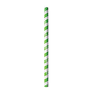 JP-PBS-10x197-GS Biostraw Jumbo Straws Green & White stripe 10x197mm Leisure Coast Hospitality & Packaging Supplies
