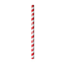 JP-PBS-10x197-RS Biostraw Jumbo Straws Red & White stripe 10x197mm Leisure Coast Hospitality & Packaging Supplies
