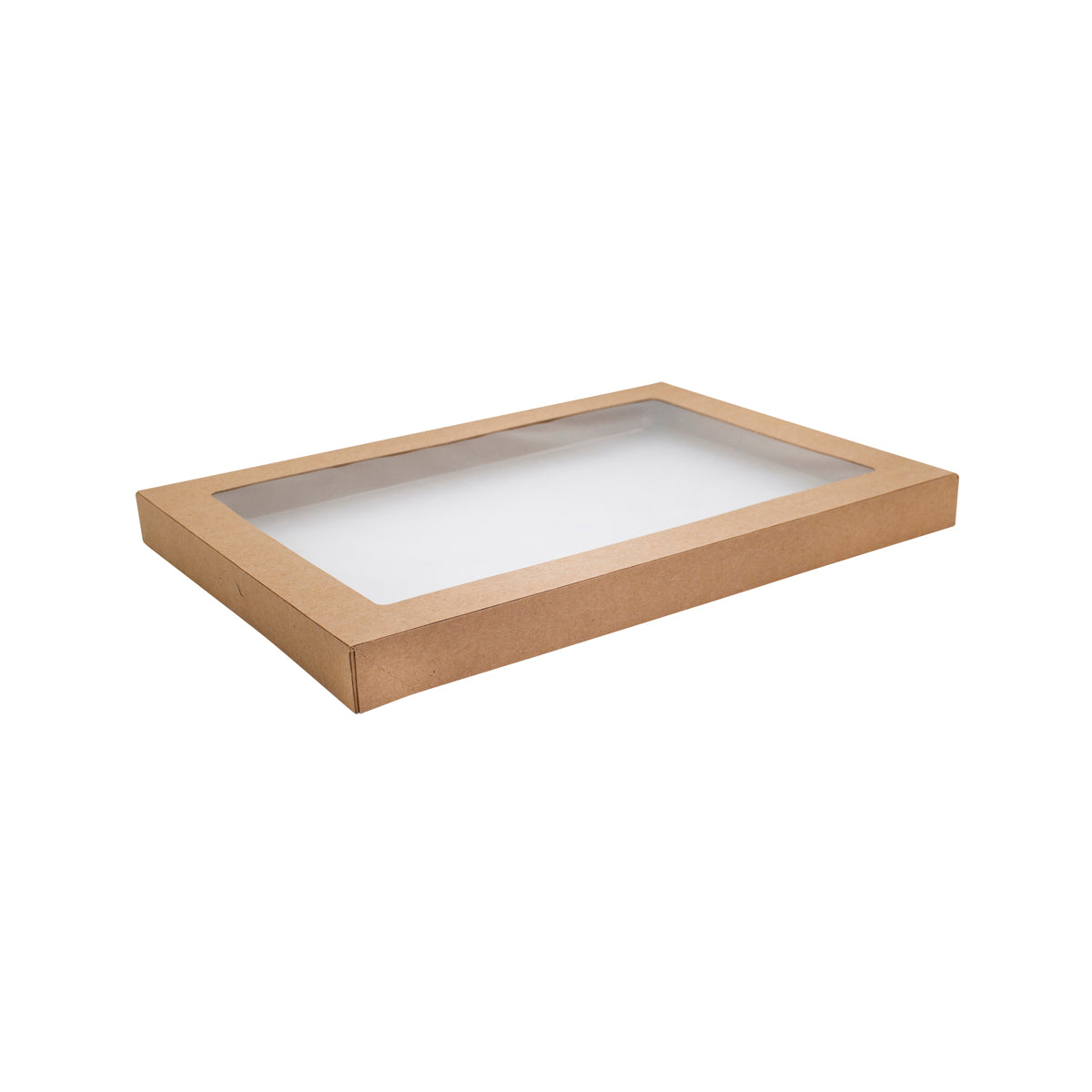 KCBLID-M Alfresco Kraft Catering Boxes Medium Lid with Window Leisure Coast Hospitality and Packaging