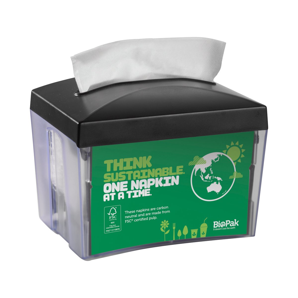 L-SSD-TT Single Saver BioNapkins Table Top BioDispenser Holds 250 Napkins Leisure Coast Hospitality & Packaging Supplies