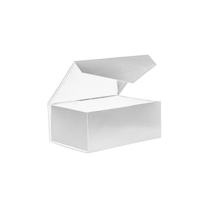Collapsible Medium Hamper Box with Hinge Lid White