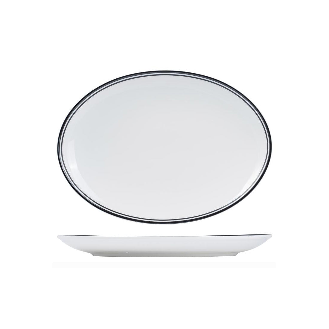 NOP32-BK RAK Porcelain Nano Cru Black Oval Coupe Plate 230x320mm Leisure Coast Hospitality & Packaging