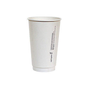 Coffee Cup White Double Wall 16oz & Lids