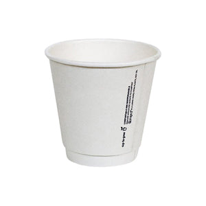 Coffee Cup White Double Wall 8oz 90mm & Lids