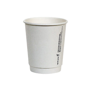 Coffee Cup White Double Wall 8oz 80mm & Lids