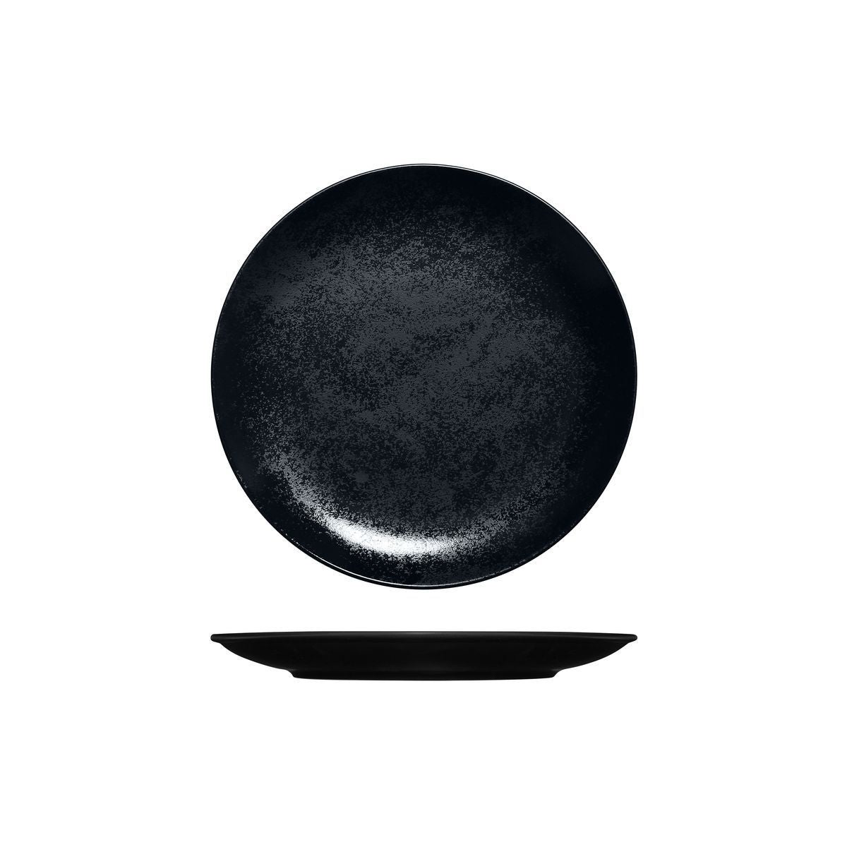 RK3210-BK RAK Porcelain Karbon Black Round Coupe Plate 210mm Leisure Coast Hospitality & Packaging