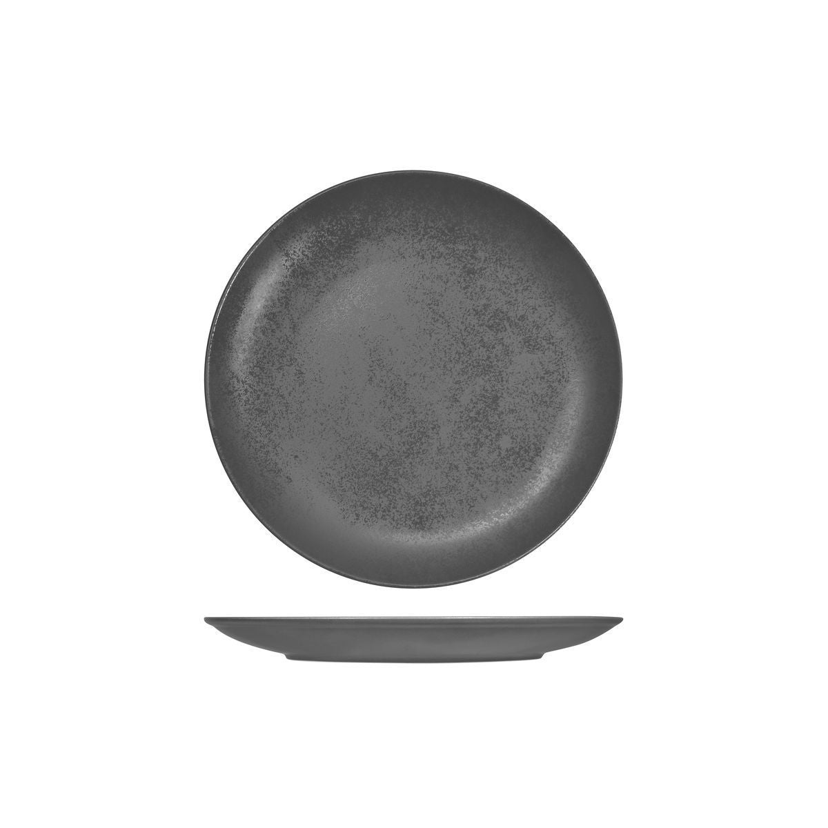 RK3210-GY RAK Porcelain Karbon Shale Round Coupe Plate 210mm Leisure Coast Hospitality & Packaging