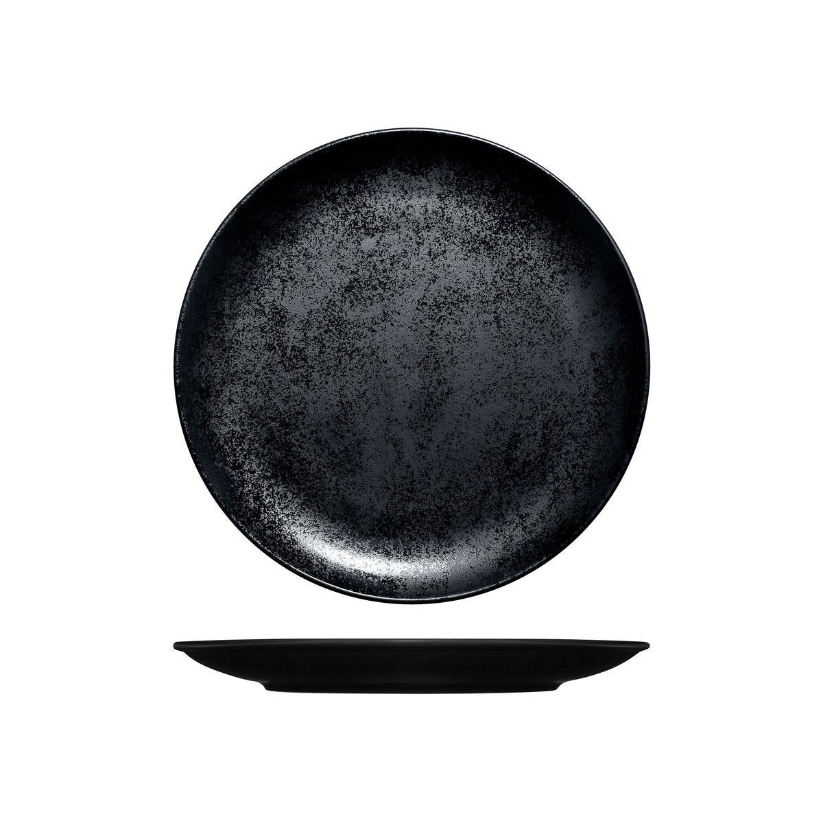 RK3240-BK RAK Porcelain Karbon Black Round Coupe Plate 240mm Leisure Coast Hospitality & Packaging