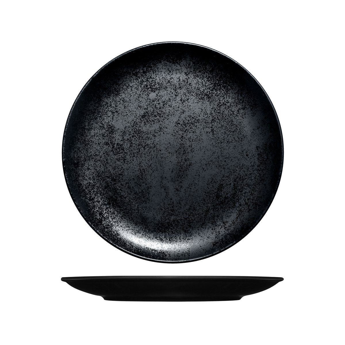 RK3270-BK RAK Porcelain Karbon Black Round Coupe Plate 270mm Leisure Coast Hospitality & Packaging